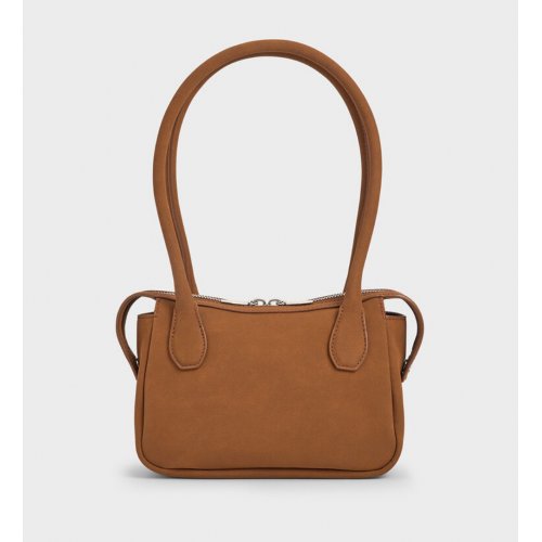  Bosie Textured Elongated Top Handle Bag - Brown 