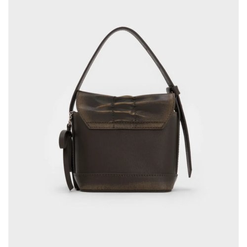 Kadee Ruched Bow-Charm Mini Bag - Burnished Brown