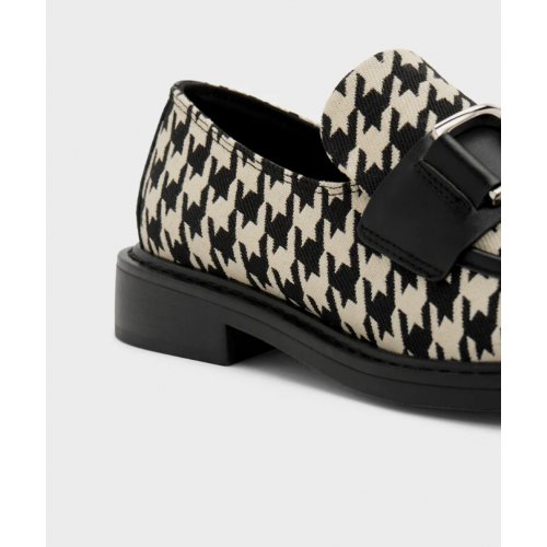  Gabine Leather Houndstooth Loafers - Multi 