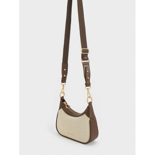  Mini Alcott Scarf Handle Canvas Bag - Beige 