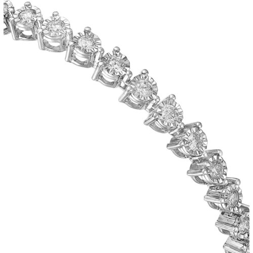 Diamond Prong Set Tennis Bracelet in 14K White Gold, 3.0 tcw