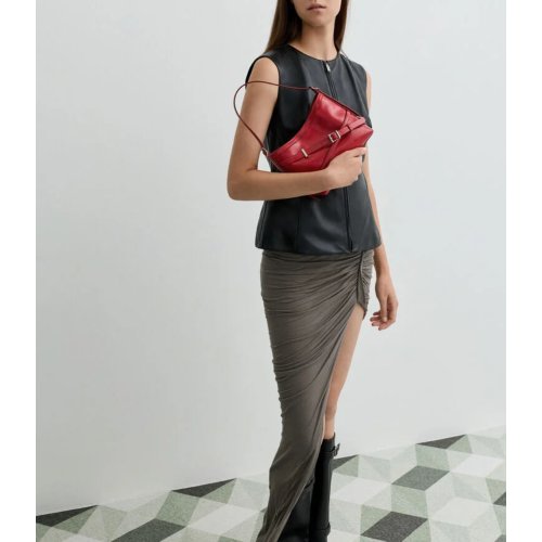 Bryna Buckled-Strap Crossbody Bag - Equestrian Red