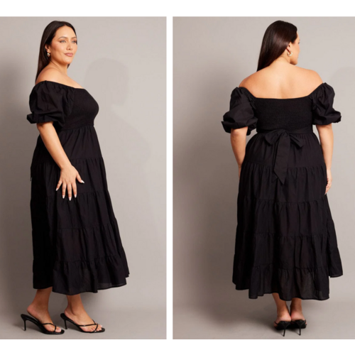 Black <span style='filter: blur(2.5px);'>****</span> Dress Short Sleeve