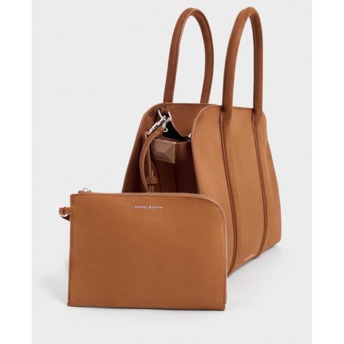  Axel Faux Suede Bowling Bag - Brown 