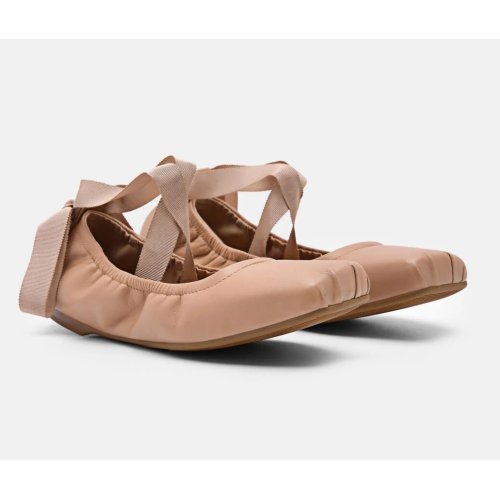  Lexa Leather Ballerina Flats - Nude 
