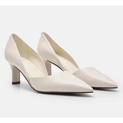  Rocco Leather Heel D'Orsay Pumps - Chalk 