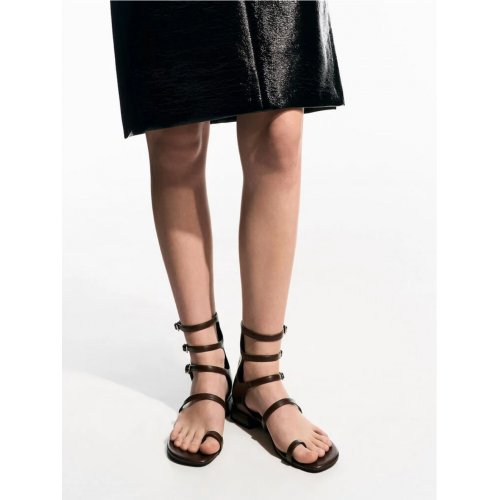 Lyric Gladiator Toe-Ring Sandals - Brown