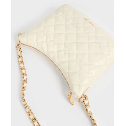  Duo Quilted Slouchy Hobo Bag - Cream 
