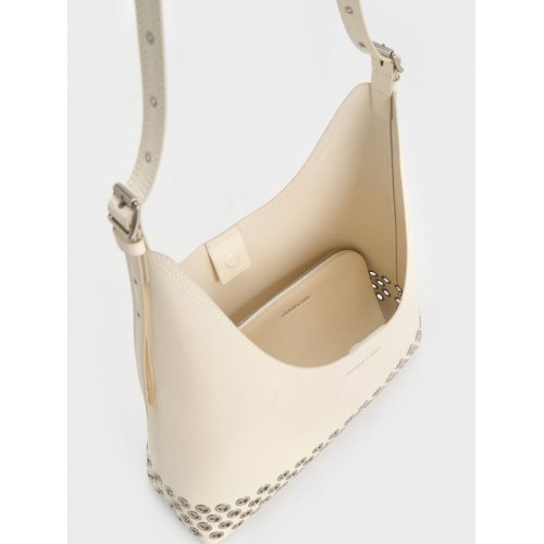  Liv Grommet Hobo Bag - Cream 