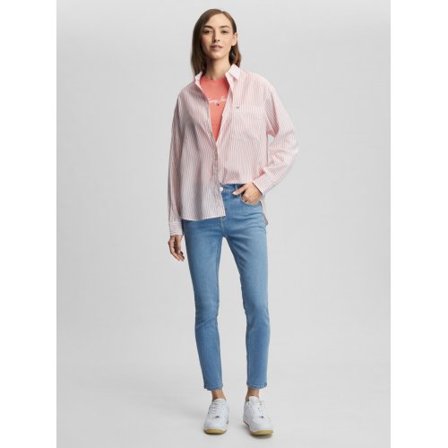 Drapy Stripe Boyfriend Shirt