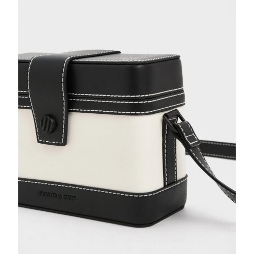  Bronte Contrast-Trim Boxy Crossbody Bag - Multi 