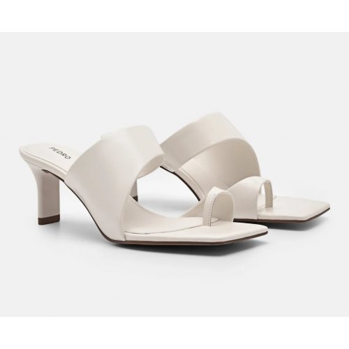  Rocco Leather Heel Sandals - Chalk 