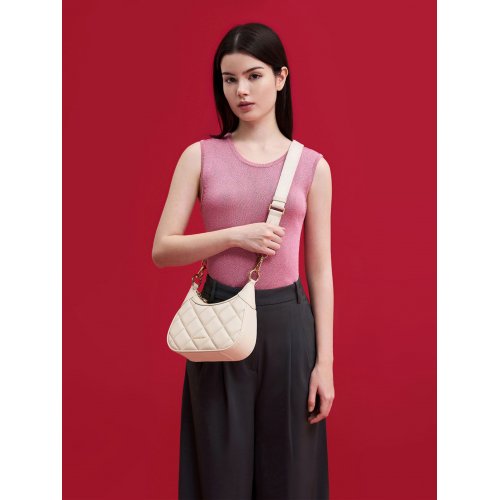 Mini Alcott Scarf Handle Quilted Bag - Oat