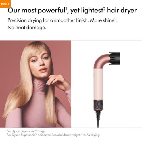  DYSON SUPERSONIC HAIR DRYER HD17 SUPERSONIC R CERAMIC PINK-113335-01 