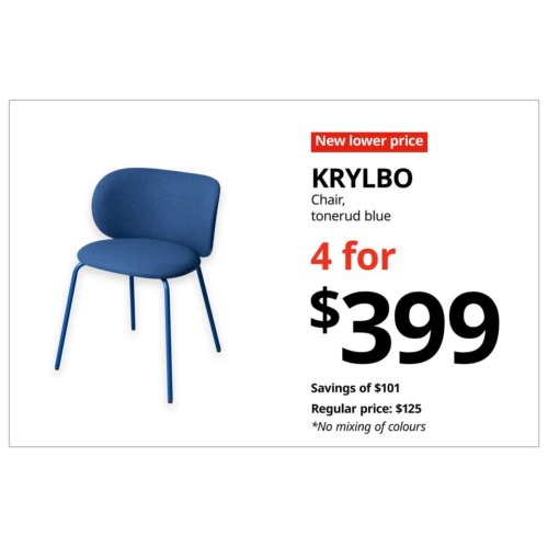KRYLBO Chair, Tonerud blue - 4 pieces