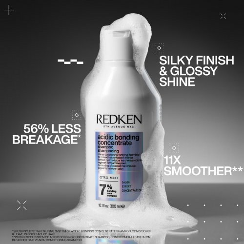 Redken Acidic Bonding Concentrate Shampoo and Conditioner 500ml with Shampoo 75ml, Conditioner 50ml and Leave-In Treatment 30ml 