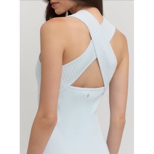 Blue carista midi knit dress