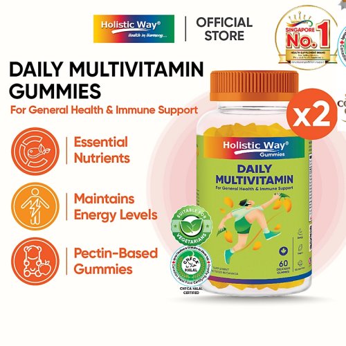 Holistic Way [Bundle of 2] Holistic Way Daily Multivitamin Gummy — Halal and Vegetarian (60s)
