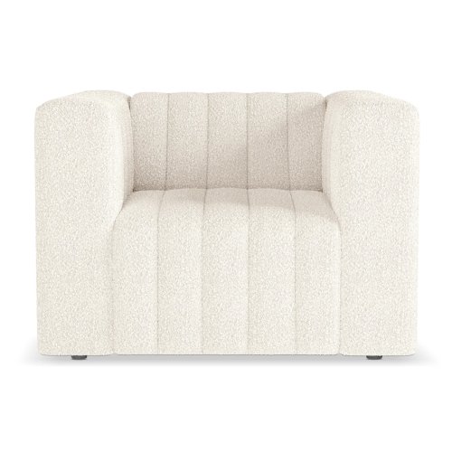 Parisa 1 Seater Tufted Boucle Single Sofa in Cream White