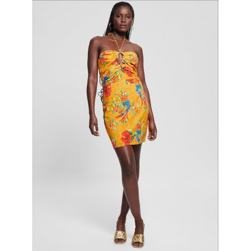 Orange tina mini dress