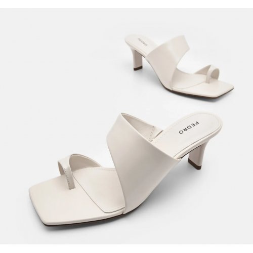  Rocco Leather Heel Sandals - Chalk 