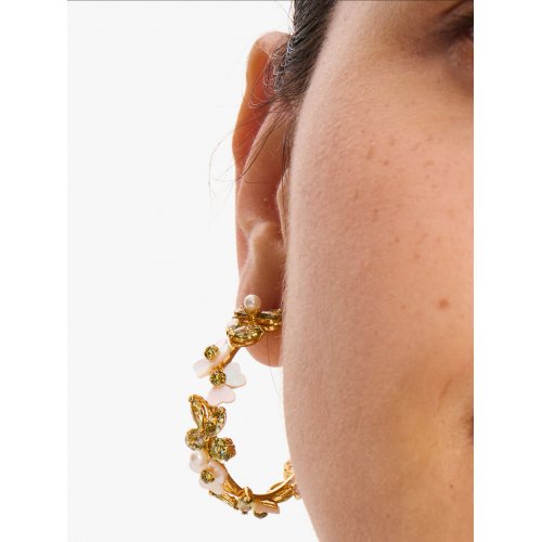 Precious Pansy Hoops