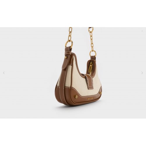  Winslet Canvas Belted Hobo Bag - Chocolate 