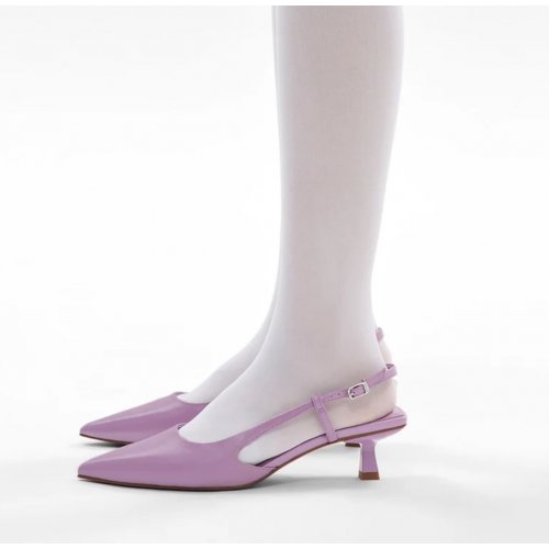 Studio Loral Leather Pumps - Purple 