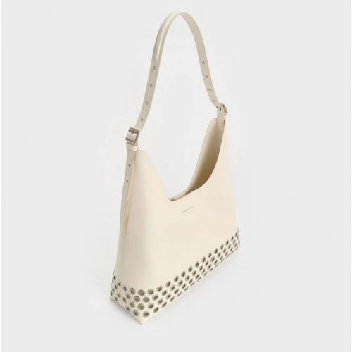  Liv Grommet Hobo Bag - Cream 