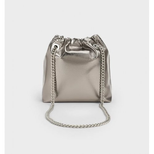  Caia Metallic Chain-Handle Tote Bag - Pewter 