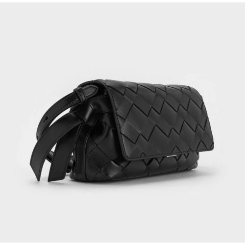 Ivette Woven Crossbody Bag - Noir