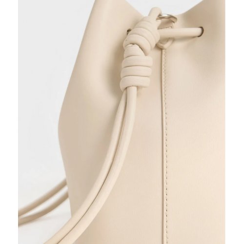  Leia Knotted Bucket Bag - Beige 