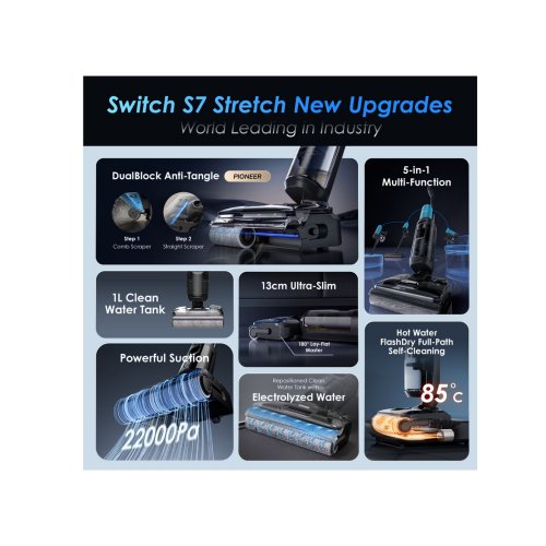 Tineco Floor One Switch S7 Stretch Smart 5-in-1 Multi-Function Wet Dry Vacuum Cleaner