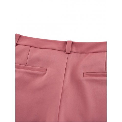 Stretchable Double Weave Skinny Cropped Pants with Belt