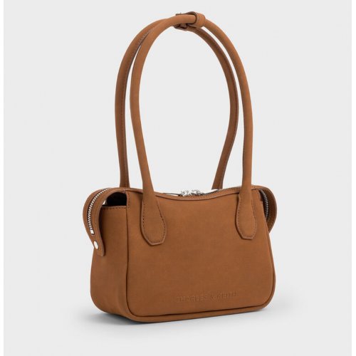  Bosie Textured Elongated Top Handle Bag - Brown 