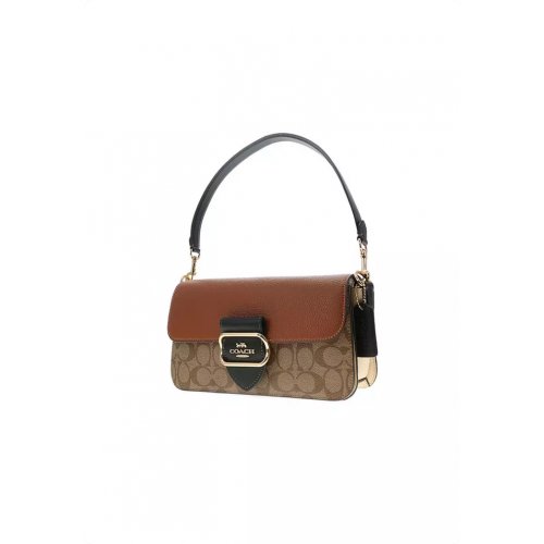 Coach Morgan Shoulder Bag In Colorblock Signature Canvas Khaki Multi CE560