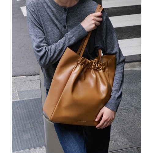  Brigette Ruched Tote Bag - Brown 