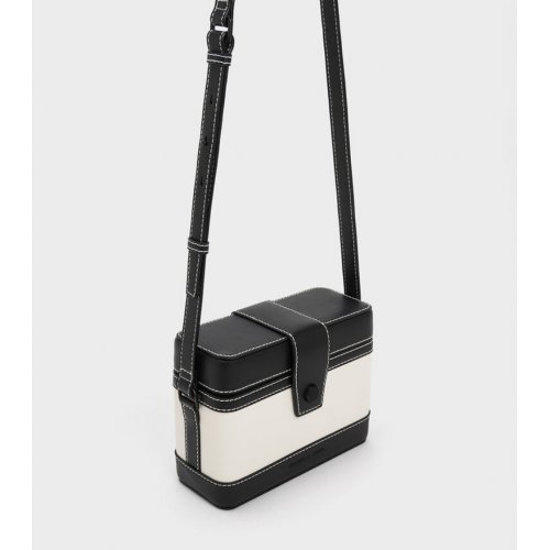  Bronte Contrast-Trim Boxy Crossbody Bag - Multi 