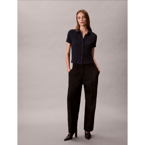 Allover Monogram Logo Jacquard Polo Top