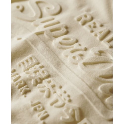 Embossed Relaxed T-Shirt - Rice White
