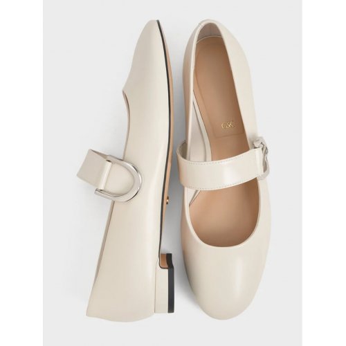  Gabine Leather Mary Janes - White 