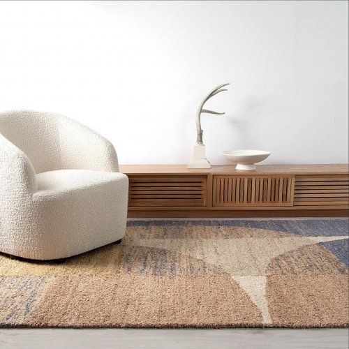 Melba Handmade Designer Jute Rug Blue
