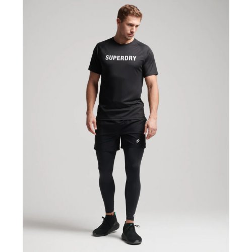 Train Active Logo Short Sleeve T Shirt-BLACK