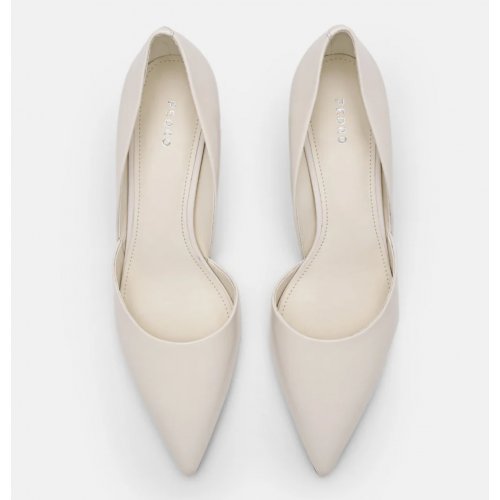  Rocco Leather Heel D'Orsay Pumps - Chalk 