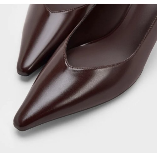  Pointed Mary Jane Pumps - Maroon 