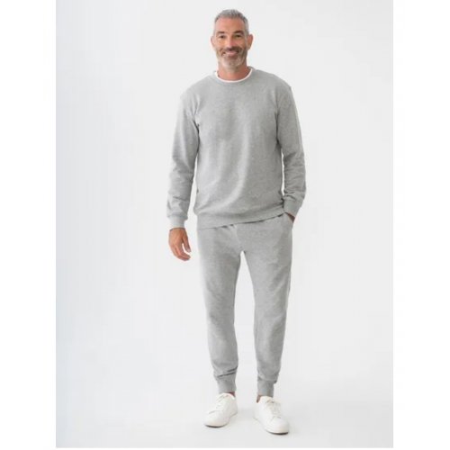Mens 100% Cotton Terry Fleece Sloppy Joe Grey