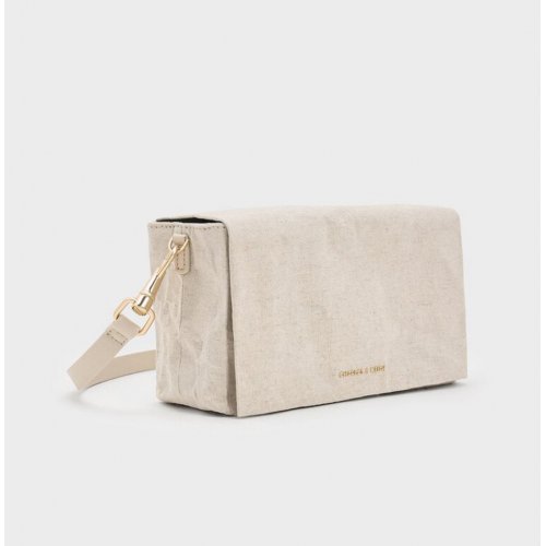 Matina Canvas Crossbody Bag - Beige