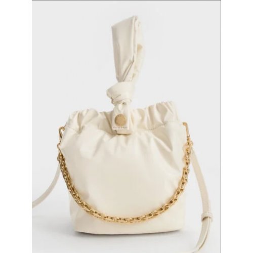  Caia Knotted Dumpling Bag - Cream 
