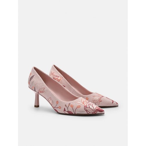  Nica Fabric Heel Pumps - Blush 