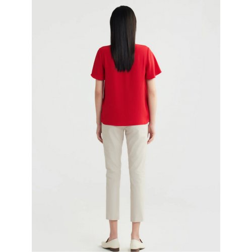 Pleated Stand Collar Blouse